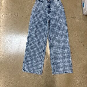 Blue Straight Leg Jeans Classic Denim